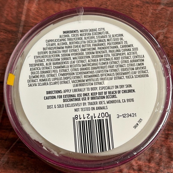 Trader Joe's Brazil Nut Body Butter - 8oz. NEW - Picture 2 of 3